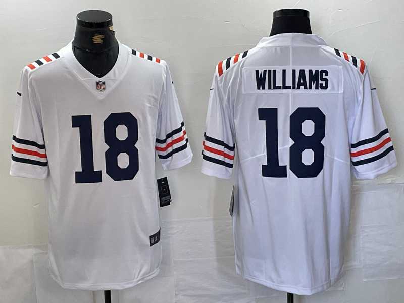 Mens Chicago Bears #18 Caleb Williams White 2024 Vapor Stitched Nike Alternate Classic Limited Jersey